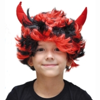 Paruka čert s rohy krátká