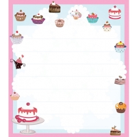 Samolepicí papírky Cupcakes 7 x 8 cm
