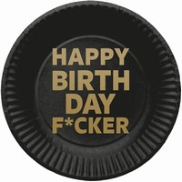 TALÍŘE paprové Happy Birthday Fucker 23cm 8ks