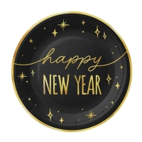 Tal��ky pap�rov� HNY �erno-zlat� 18cm 6ks