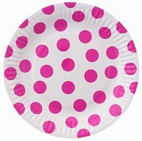 Tal��ky pap�rov� s  punt�ky magenta  6ks