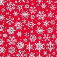 Ubrousky pap�rov� �erven� se sn�hov�mi vlo�kami 33x33 cm 20 ks