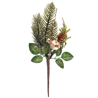 V�tvi�ka zelen� se zlat�mi dekoracemi 1 ks