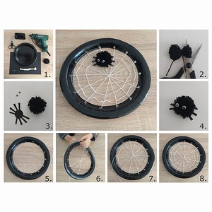 Výroba z papírových talířků - DIY - pavučina