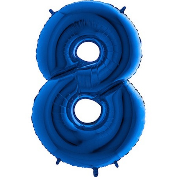 Balónek fóliový číslo 8 modrý 102 cm