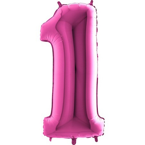 Levně Balónek fóliový číslo 1 růžový 102 cm