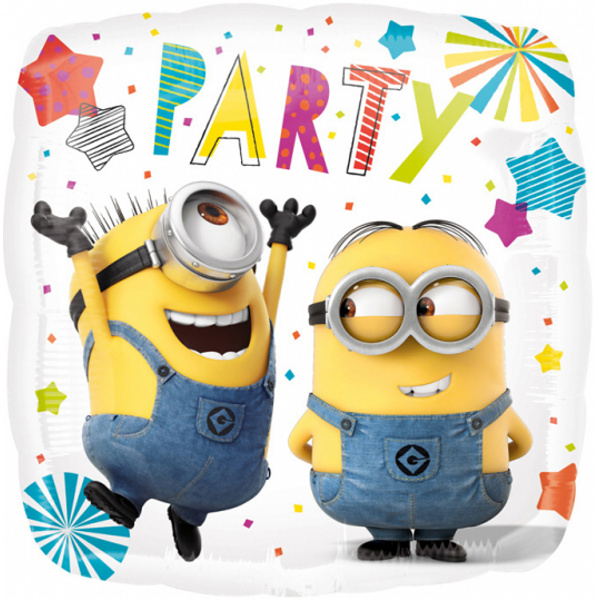 Balónek fóliový čtverec Mimoní party 1 ks