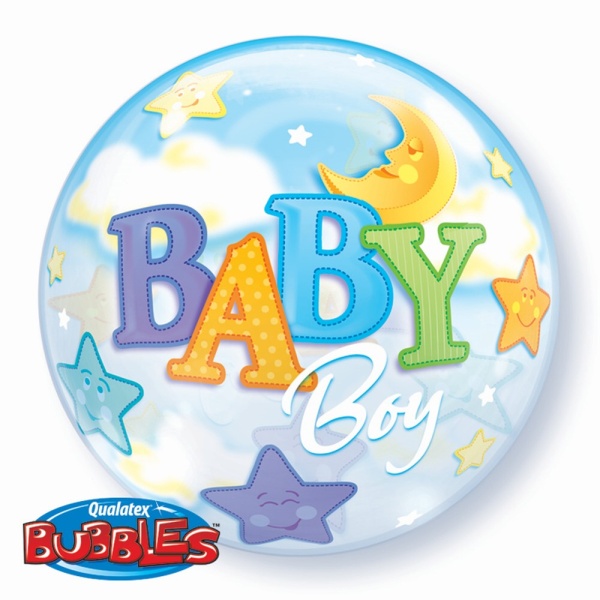 Levně Balónová bublina Qualatex – Baby Boy 56 cm