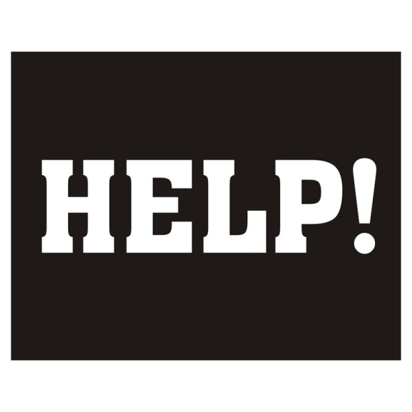 Nálepky na boty Help!