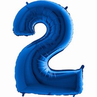 Balón fóliové číslo modré 2