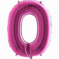 Balón fóliové číslo růžové 0