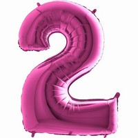 Balón fóliové číslo růžové 2
