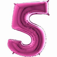 Balón fóliové číslo růžové 5