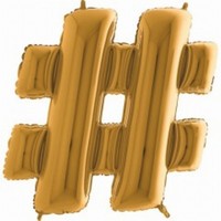 Balónek zlatý Hashtag