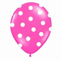 Balónek latexový s puntíky růžový