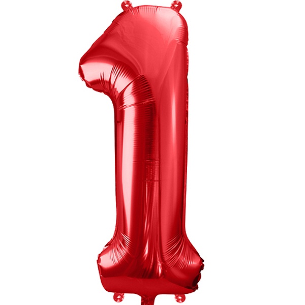 Balónek fóliový číslo 1 červené 85 cm