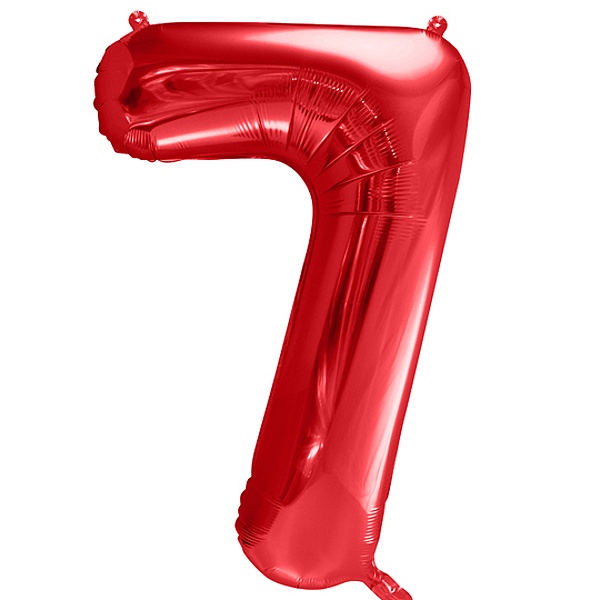 Balónek fóliový číslo 7 červené 85 cm