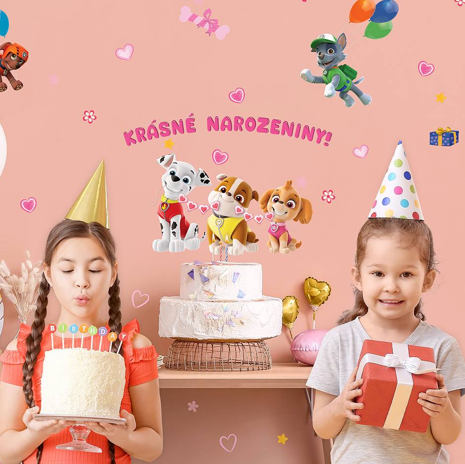 Nlepky na fotoze Paw Patrol Skye Krsn narozeniny 45x65 cm
