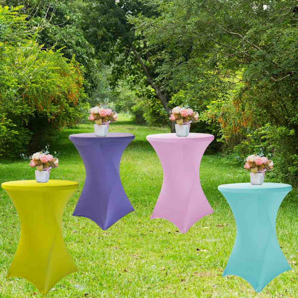 Party set - 4 skldac bistro stolky s potahy + kvtinov dekorace