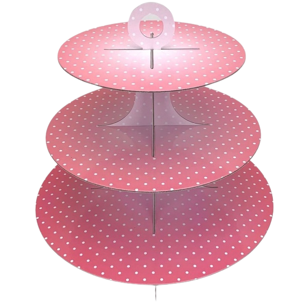 Stojan na cupcakes růžový puntík