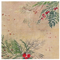 Ubrousky papírové s větvičkami Cesmína 33 x 33 cm 10 ks