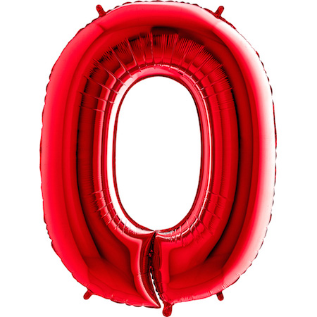 Levně Balonek číslo 0 červené z folie - 102 cm
