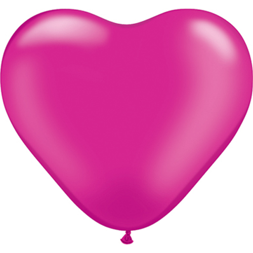 Balónek latexové srdce fuchsiové 26 cm 1 ks