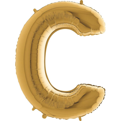 Levně Balónek zlatý písmeno C 102cm