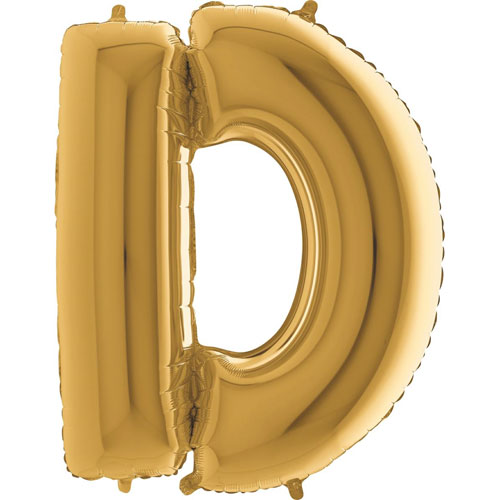 Levně Balónek zlatý písmeno D 102cm