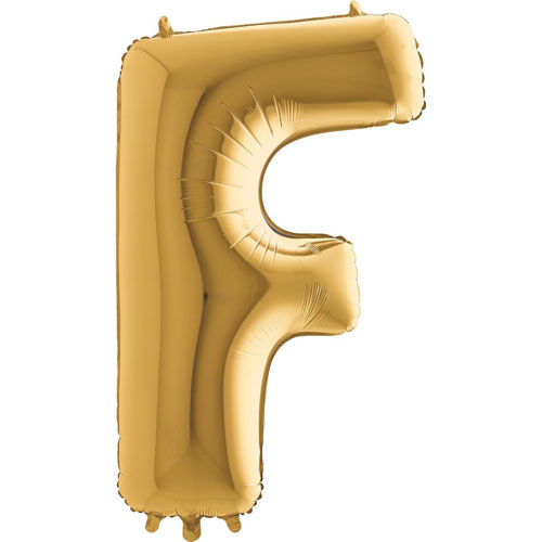 Levně Balónek zlatý písmeno F 102cm