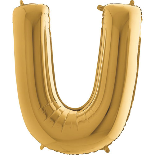 Balónek zlatý písmeno U 102 cm