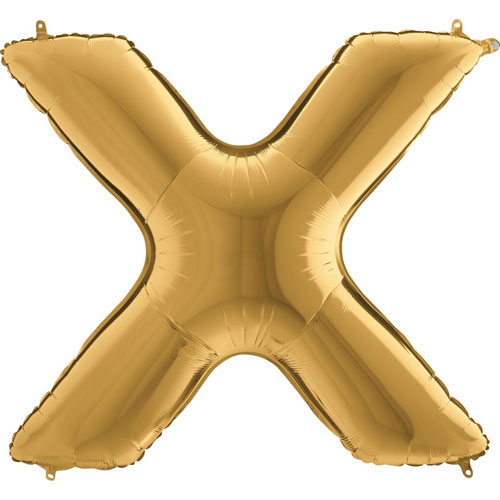 Balónek zlatý písmeno X 102cm