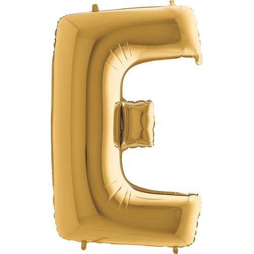 Levně Balónek zlatý písmeno E 102cm