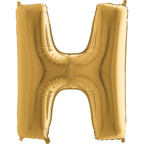 Levně Balónek zlatý písmeno H 102cm