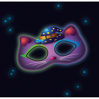 Levně Neonová party - Maska svítící Kočka