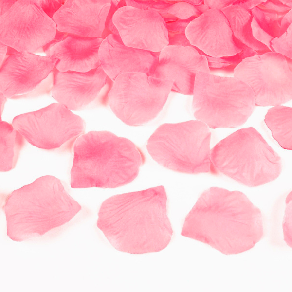 Okvětní lístky růží textilní sv. růžové 100ks
