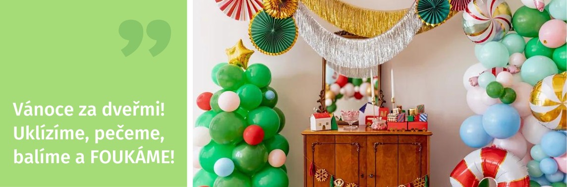 balónkové dekorace na Vánoce