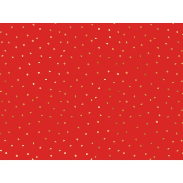Levně BALICÍ papír červený se zlatými hvězdičkami 70x200cm