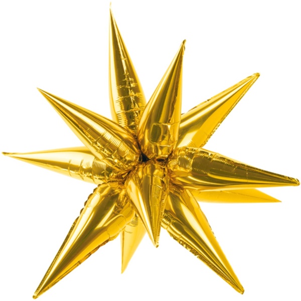 Balónek fóliový Hvězda 3D 70 cm zlatá