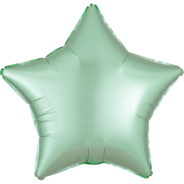 Balónek fóliový Hvězda saténová Mint green 43 cm