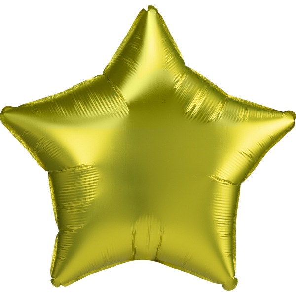 Balónek fóliový Hvězda saténová žlutá 43 cm