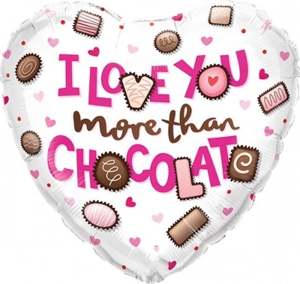 Balónek fóliový I love you more than Chocolate 46 cm