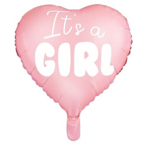 Balónek fóliový It s a girl sv.růžový 45 cm