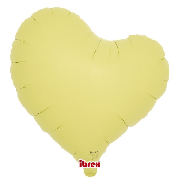 Balónek fóliový Křivé Srdce sv. žluté 35 cm 5 ks