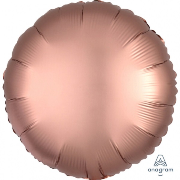 Balónek fóliový Kruh růžovoměděný 43 cm