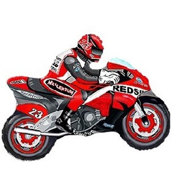 BALÓNEK fóliový Motorkář červený 61cm