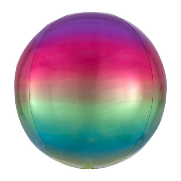 Balónek fóliový ORBZ koule Ombré Rainbow 40 cm