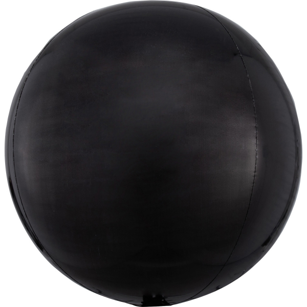 Balónek fóliový ORBZ koule černá 40 cm