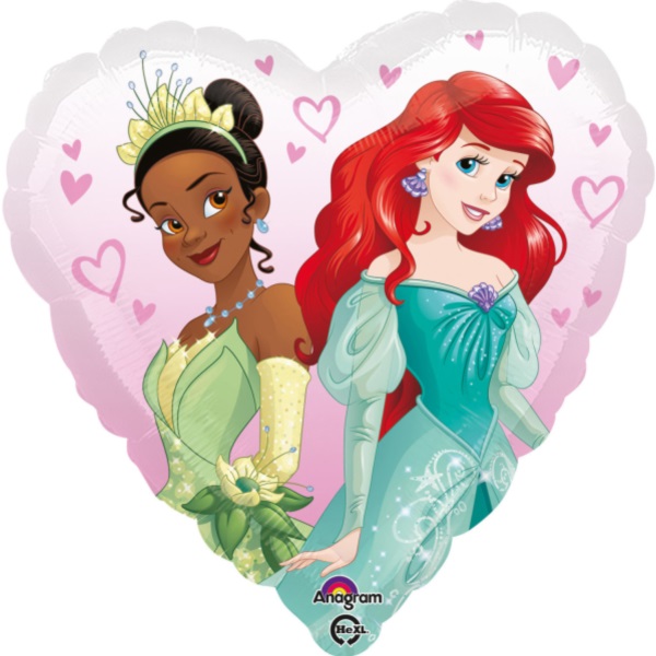 Balónek fóliový Srdce Disney princezny 43 cm