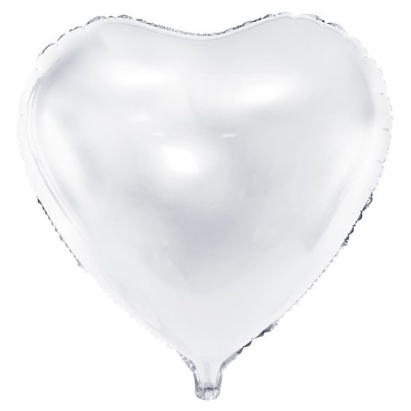 Levně Balónek fóliový Srdce bílé 45 cm